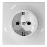 Розетка с/з со шторками 220В ABB impuls  альпийский белый (20 EUCKS-74)