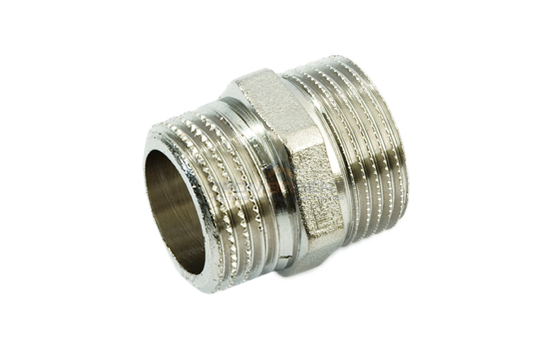 Ниппель латунный резьбовой равнопроходный STOUT - 2