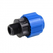 Переход на наружную резьбу Политэк - 63 x 2" (винтовой, для труб ПНД)