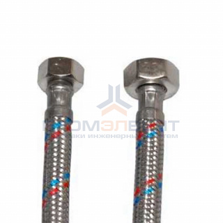 Подводка для воды гибкая Industrias Mateu (Гайка/Гайка) - 1/2" x 3/8" (длина 1000 мм)