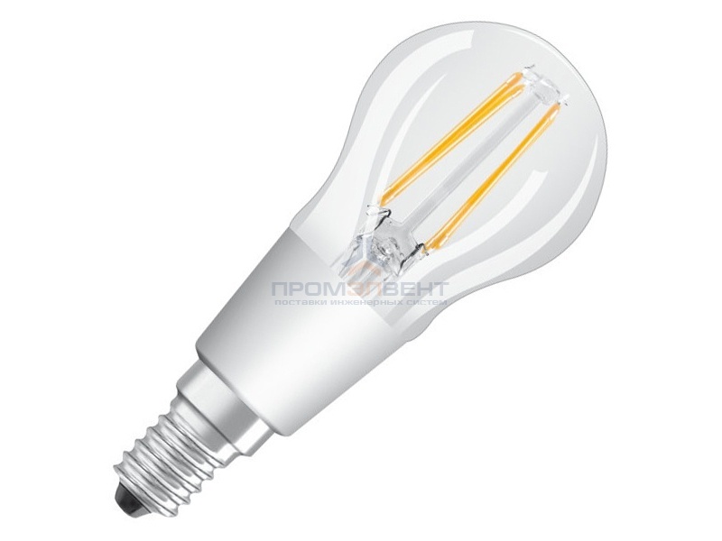 Лампа филаментная светодиодная шарик Osram LED P Retrofit CLAS 40 DIM 4.5W/827 CL 470lm E14 Filament