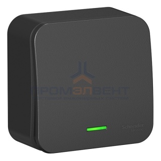 Выключатель 1-клавишный с подсветкой (cх.1) Blanca Schneider Electric 10А 250В антрацит из.пластина