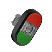 Кнопка двойная ABB MPD1-11С (зеленая/красная) прозрачная линза без текста